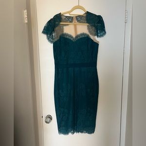 Marchesa Note Green Lace Size 12 Cocktail Dress